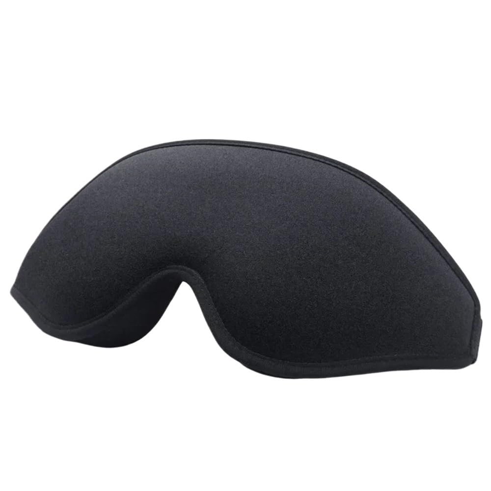 Maschera 3D da viaggio per dormire, naturale, portatile, morbida, in memory foam, imbottita, copertura per gli occhi, maschera per occhiali (nero, 4 pezzi)