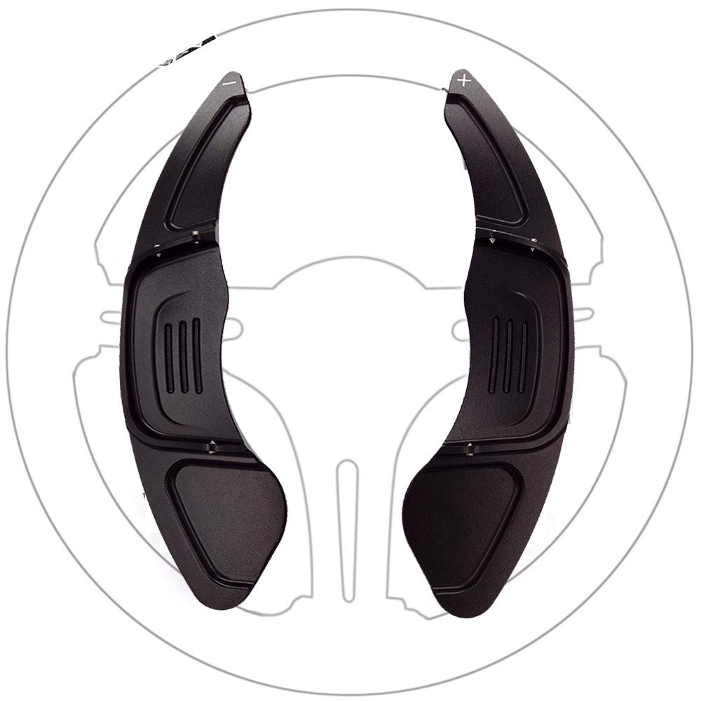 Great-luck Aluminum Steering Wheel Paddle Shifter Extensions Covers 2 pieces(black) for VW Volkswagen Golf MK7 GTI(2015 2016 2017 2018 2019) Golf MK7 R-line(2015 2016 2017 2018 2019)