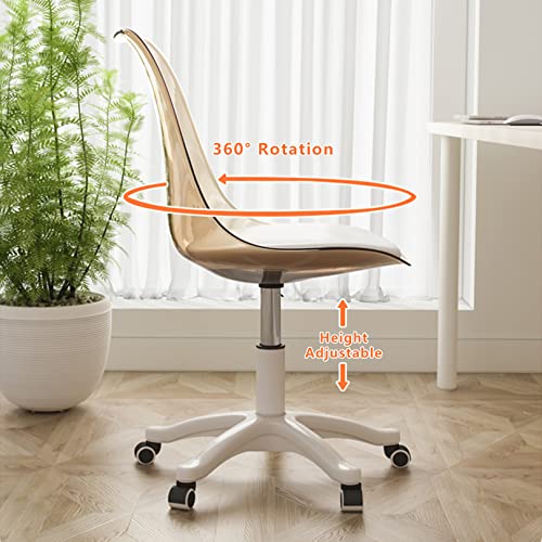 Chaise de bureau pivotante et roulante avec dossier ergonomique en plastique - 4