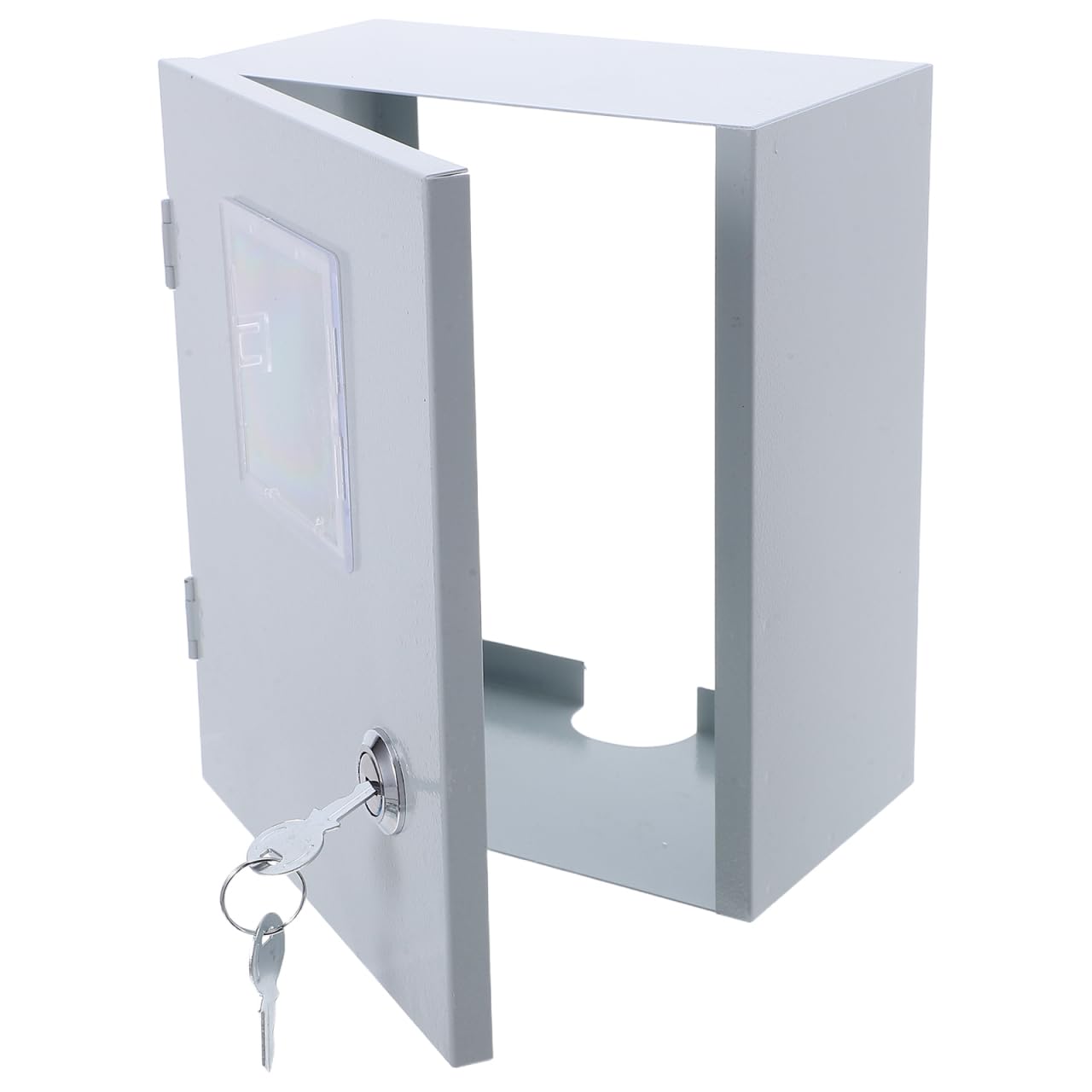 SHINEOFI Weatherproof Iron Electrical Meter Box Single Phase Outdoor Energy Meter Protection Case for Energy Protection and Easy Reading