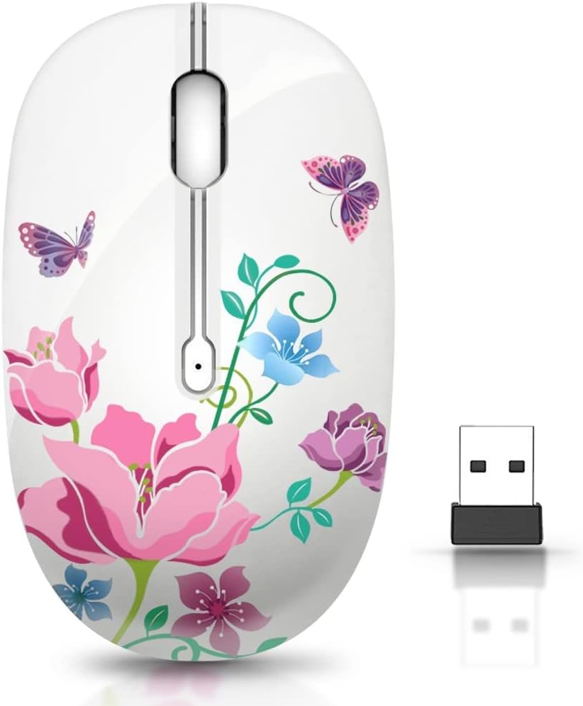 JUHOOWireless Mouse with Nano Receiver for PC, Laptop, Notebook, Computer, MacBook, Less Noise, Portable Mobile Optical Mice