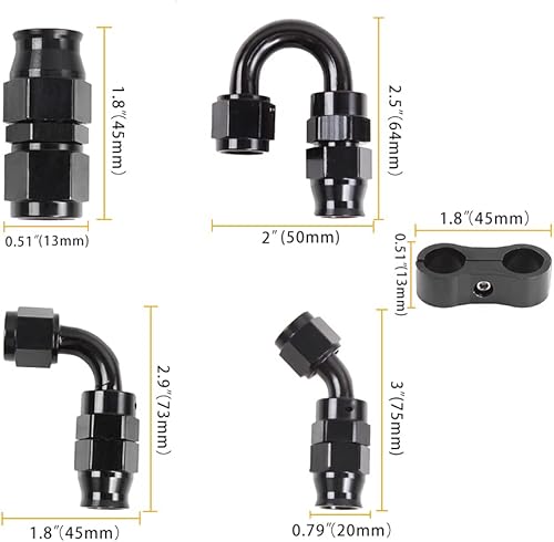 Miniatura 9 de MUGE RACING Kit de línea de combustible trenzado de nailon PTFE 10AN de 12 pies, manguera de tubería de combustible de 38 pulgadas con extremos de