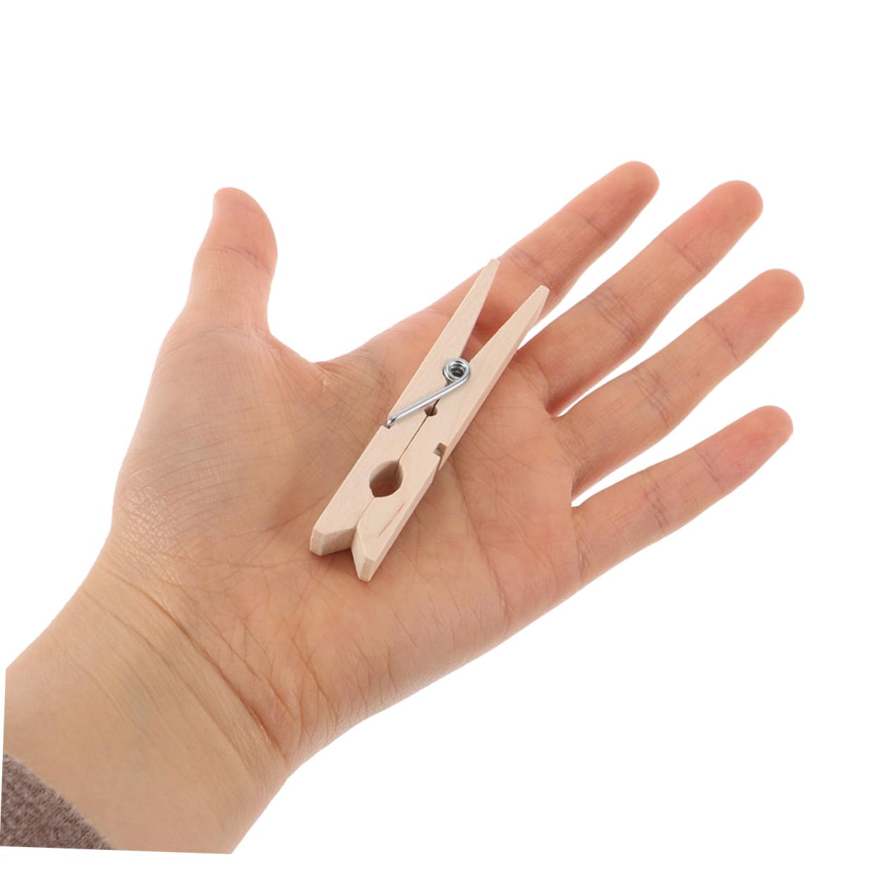 Gatuida 70 Piezas Pinzas de Madera Antideslizantes Unidades Clips Pequeños Multiuso para Fotos Manualidades y Lavandería Diseño Resistente al Viento para Secado Seguro Color Natural