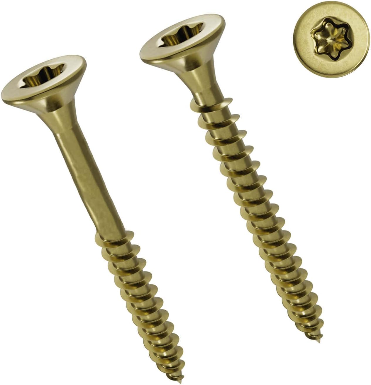 PARCO Chipboard Multi-Purpose Screws 4,0 x 40 mm, Countersunk, Partial Treaded, Yellow galvanised, TORX, Pack of 500