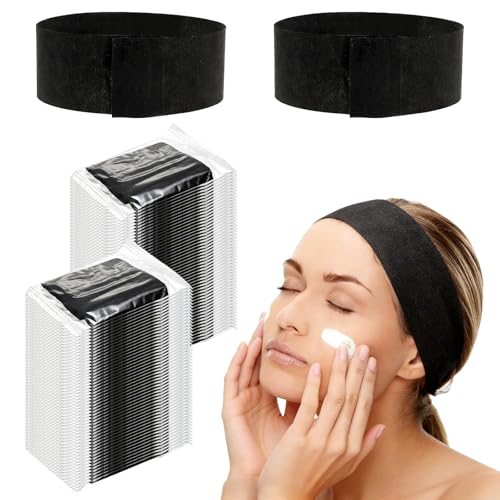 Yopay 100 bandeaux spa jetables, bandeau élastique facial doux femmes filles