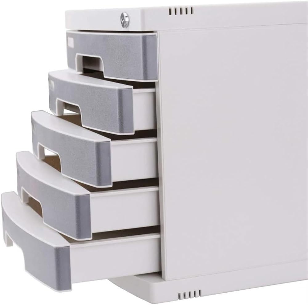 Schedario da Scrivania File Manager - Schedario da Tavolo con Serratura Armadietto di Stoccaggio A 5 Strati Cassetto della Scatola di Archiviazione di File (Predefinito)