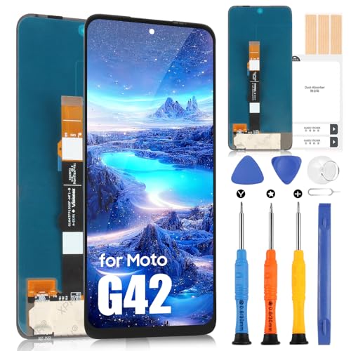 Arssly Lcd Display Per Motorola Moto G42 Schermo Per Moto G42 Xt2233 Touch Screen Digitizer Full Assembly Con Riparazione Kit (Nero Senza Cornice, 6.4