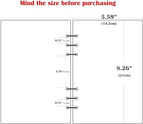 Miniatura 39 de Recambio de planificador A5 negro en blanco, insertos de planificador A5, repuesto de carpeta de 6 anillas, papel negro para carpeta recargable En