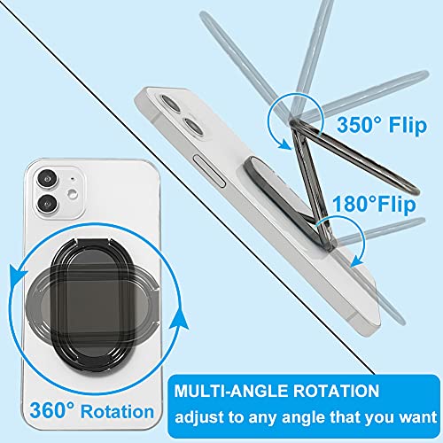 Cell Phone Ring Holder Finger Kickstand, Clzwiin Foldable 360° Rotation Cellphone Stand For Desk, Office Desktop, Magnetic Car Mount, Metal Multi-Angle For Phone Back Grip (Gun Black) #TOP1