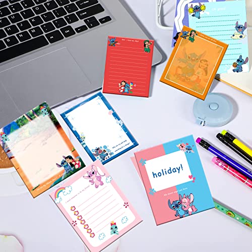 24 Pieces Stitch Notepad Stitch Theme Memo Pad Cute Stitch Sticky Notepads Stitch Self Sticky Note Pads Stitch Party Supplies For Stitch Party Favors #TOP2