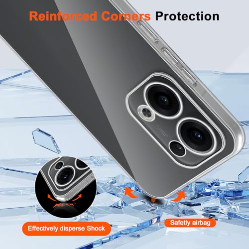 Image of for [Oppo Reno 13] Case,[Oppo Reno 13] Phone Back Case Cover Clear Transparent Corners TPU Shock-Absorption Flexible Cell Phone Cover for [Oppo Reno 13] - Transparent