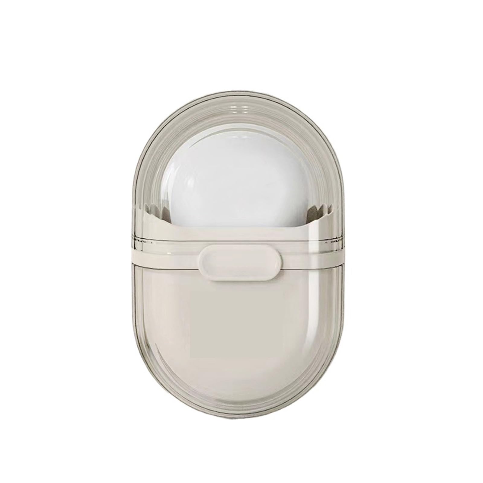 Portable Soap Box With Lid Drainable Case Travel Storage Dishes Waterproof Container For Hiking Camping(White)