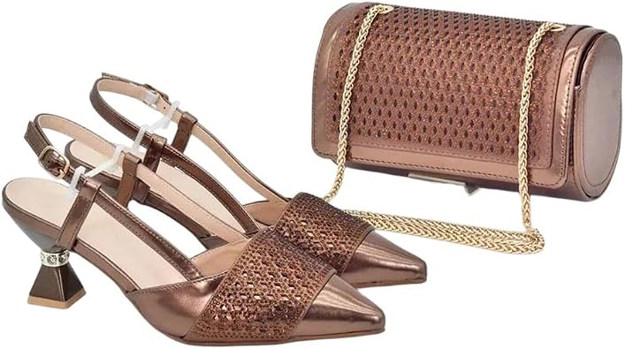 Arrival Women Italian Shoes And Matching Bags Sets Decorated With Rhinestoness Party Shoes And Bag