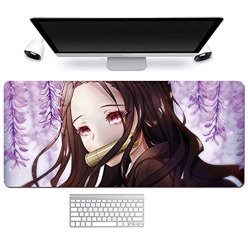 Preisvergleich Produktbild KaiWenLi Demon Slayer-Kamado Nezuko Gesicht Nahaufnahme Lila Hintergrund / Anime-Karikatur-Mausunterlage / Maxi-Version / Wasserdicht, Anti-Rutsch, Anti-schmutzig / E-Sport, Spiele, Büro Sonder
