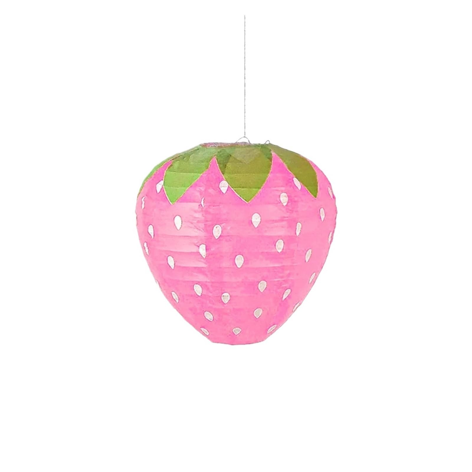 Paper Lantern 3pcs Pink Strawberry Lantern Shaped DIY Handheld Paper Party Decoration Happy Sweet Birthday Colorful Parti Decor(Pink-20cm)