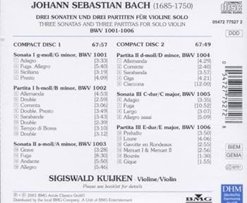 クラシック 2discs CD Sigiswald Kuijken Bach Sonatas &amp;amp; Partitas Bwv1001-1006 BVCD700506 BMG /00220 J.S. Bach - Sigiswald Kuijken – Sonatas & Partitas BWV 1001