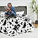 Softan Fleece Blanket - Black White Cow Print Throw Blanket - Fuzzy Lightweight Super Soft Microfiber Flannel Blankets for Couch, Bed, Sofa - Ultra Luxurious Warm and Cozy for All Seasons (90