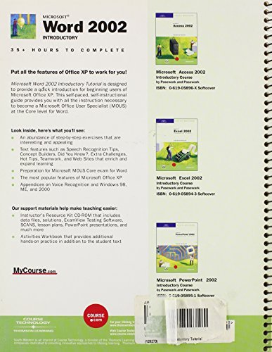 "Microsoft" Word 2002: Introductory Turorial: Introductory Tutorial ...