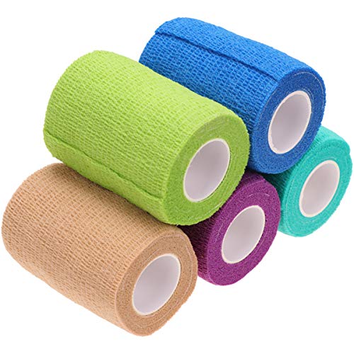 Pet Supply 5 unidades de atadura auto-adesiva não tecida proteção elástica contra ferimentos, cuidad