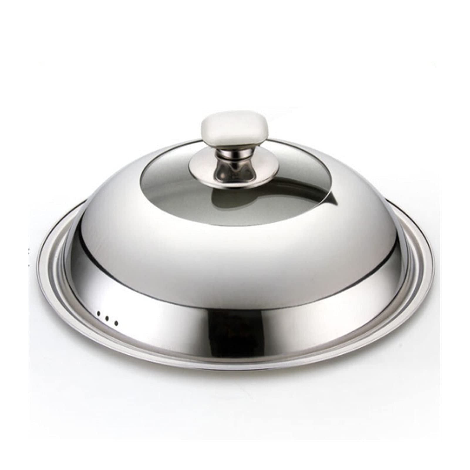 Tapa de sartén de acero inoxidable, tapa de sartén universal de cocina visible, tapa reemplazada, tapa de utensilios de cocina, cubierta de wok con mango de fácil agarre, tapa de vidrio (color: 36 cm)