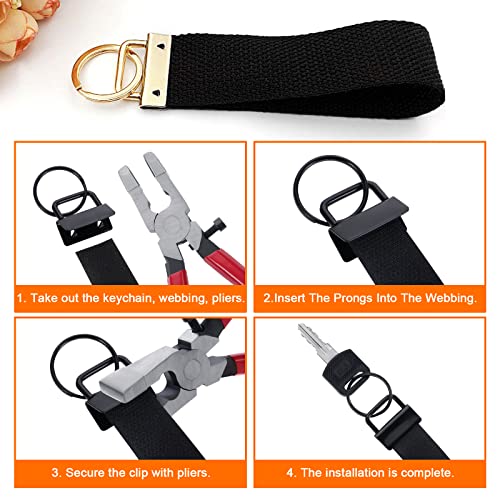 Knpwer 90 Pcs Key Fob Hardware 1 Inch,6 Colors Key Fob Pliers,Lanyard Keychain Hardware for DIY Keychain Wristlet Lanyards Belts - Image 4