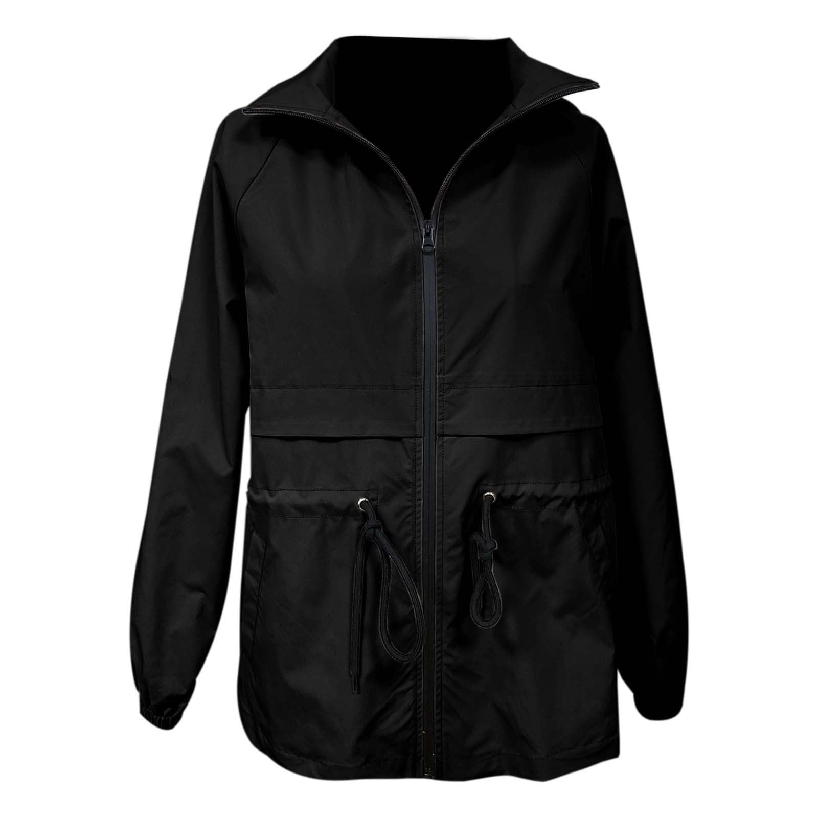 Genérico Chaqueta Mujer-Chaqueta De Senderismo Al Aire Libre Con Capucha Impermeable Transpirable Para Senderismo Y Ocio Abrigo Cortavientos De Longitud Media