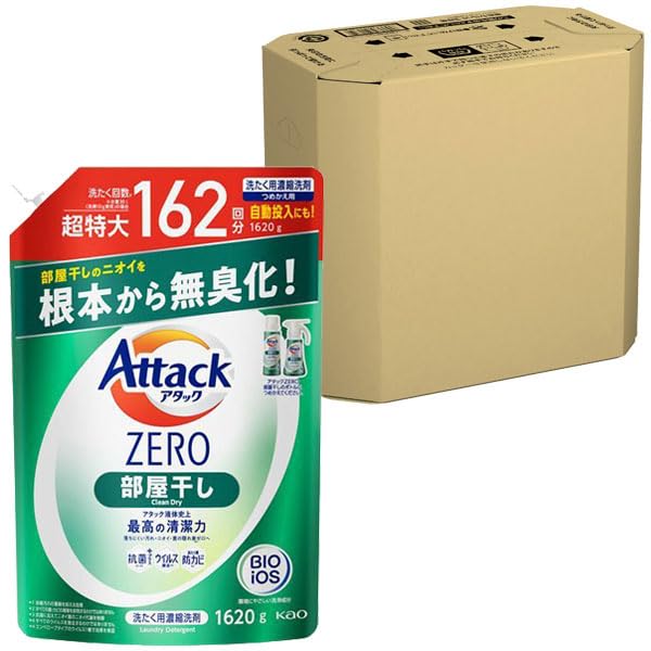 【1620g × 6個】アタックZERO 部屋干し 詰め替え② アタックZERO 部屋干し つめかえ用 ( 1900g×2セット )/ : 爽快