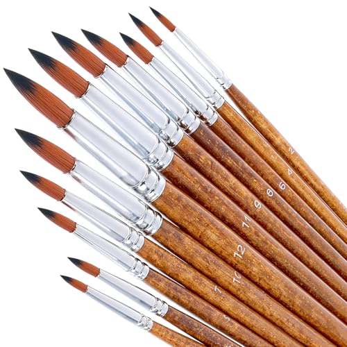12 PCS Artist Watercolor Paint Brushes Set