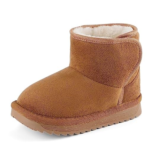 MK MATT KEELY Bebé Invierno Zapatos Niños Niña Botas de Nieve Niñito Botines de Felpa Marrón,23/23.5 EU (150mm)