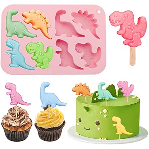 8-Cavity Dinosaur Silicone Baking Mould Set Cover