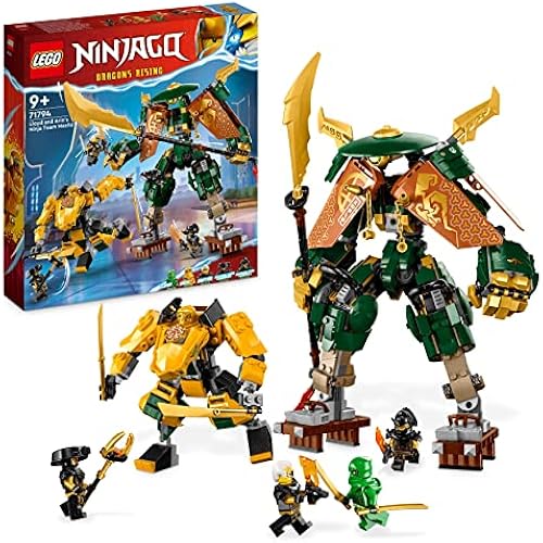 LEGO NINJAGO Lloyd and Arin’s Ninja Team Mechs Building Toy Set, Featuring 2 Battle Mechs and 5 Minifigures, Gift for Imaginative Boys and Girls Ages 9+ Who Love Ninja Adventures, 71794