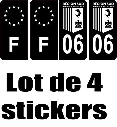 SAFIRMES - Juego de 4 Pegatinas para matrícula de Coche, Color Negro