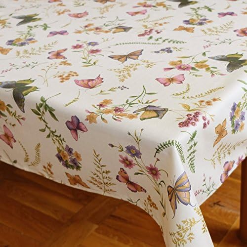 Kamaca Series Butterflies in a Flower Meadow in Cream with Delicate Pastel Shades A Gem in any Room, Polyester, Cream
