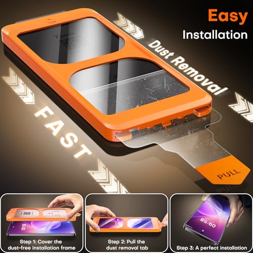 Image of TOCOL for Samsung Galaxy S25 FE Screen Protector | Easy Installation Bubble-Free, 9H+ Tempered Glass, 8FT Military Grade Shatterproof, Anti-Scratch, Case Friendly HD 2 Pack