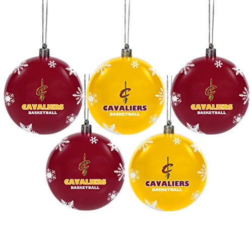 FOCO NBA Cleveland Cavaliers (2016 Edition) 5 Pack Shatterproof Ball Ornament Set