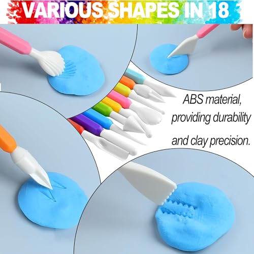 Image of LINPHCEY Air Dry Clay Tools for Kids Ages 8+ Pottery Clay Tool Kit Plastic Clay Sculpting Tools Set for DIY Project, Modeling Polymer Clay Toys - Safe & Easy Grip for Beginners & Craft Lovers