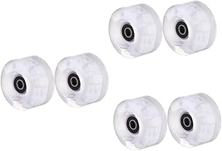 BESPORTBLE 6 Peças Rodas De Patinação Acessórios De Skate Rodas Cruiser Iluminam Rodas De Infantis Rodas De Skate Rolamentos Pu Branco Roda Luminosa Acessório De Patinação Ferramenta