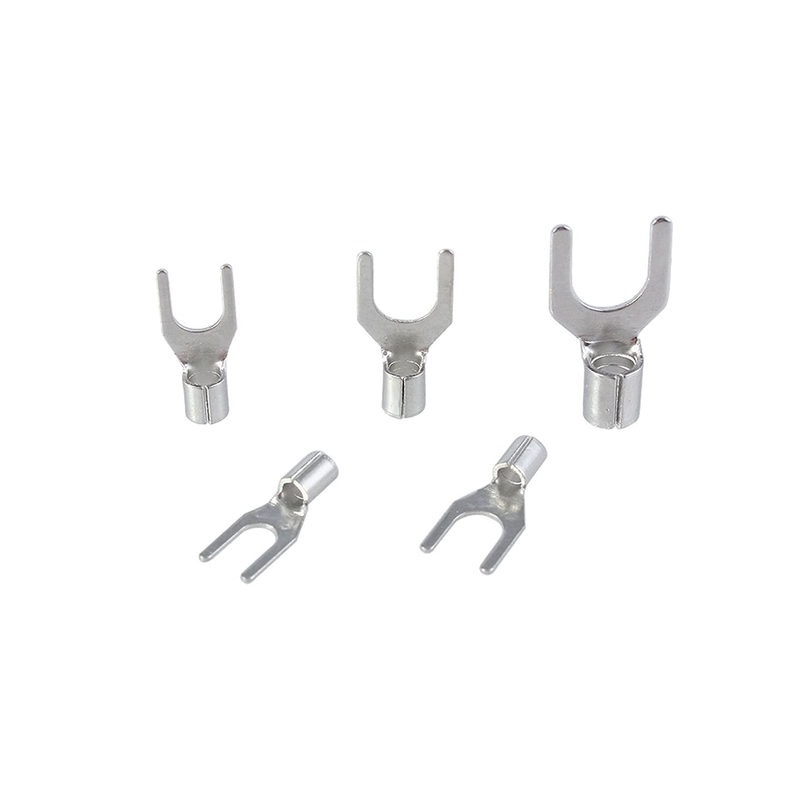 320pcs / Box Compatible With 10 in 1 Anschlüssen Nicht isolierte Ringgabel U-Typ Messingklemmen Sortiments Kit Kabeldrahtanschluss Crimp Spade