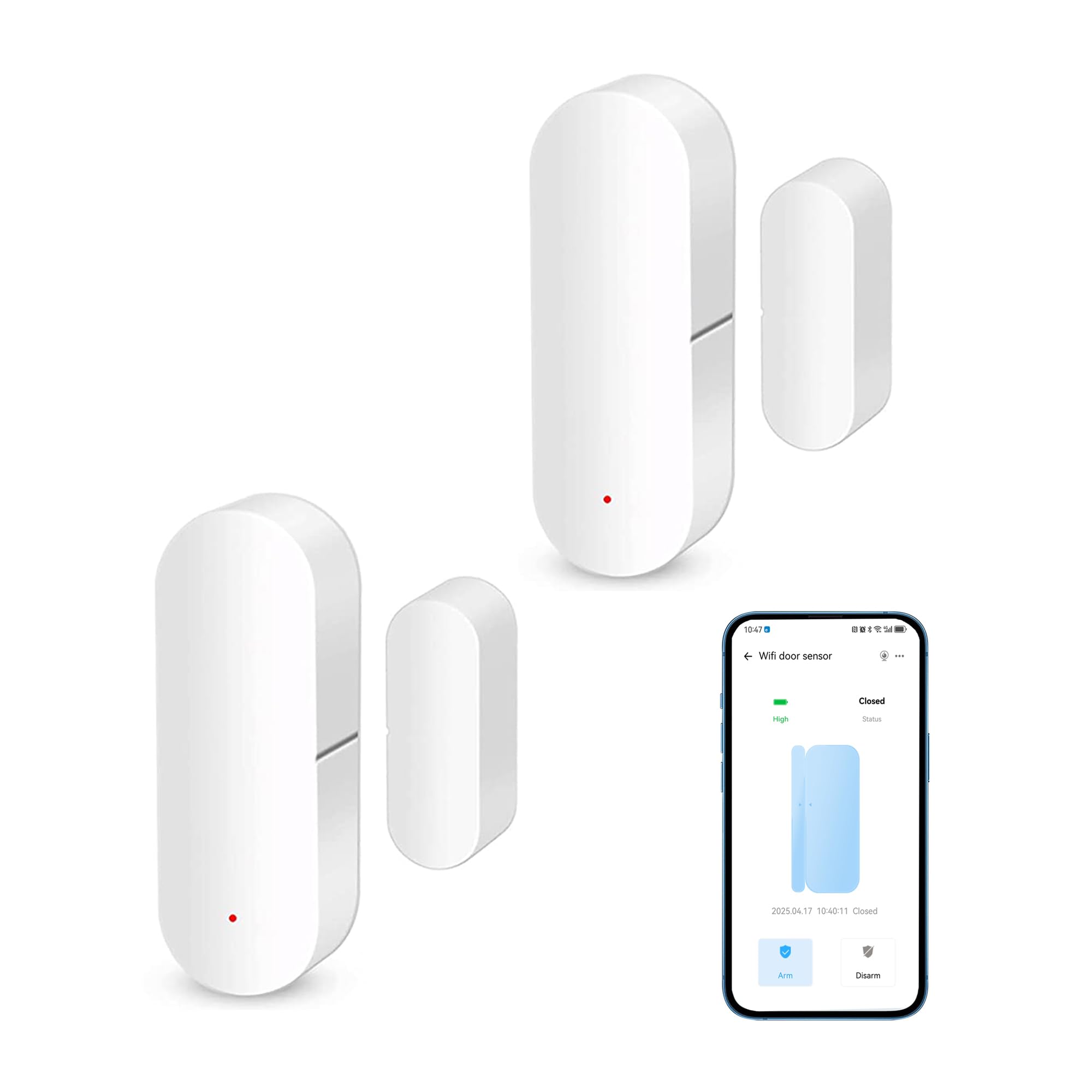 WiFi Smart Door Sensor: Door Open Contact Sensor for Home Security Wireless Window Sensor