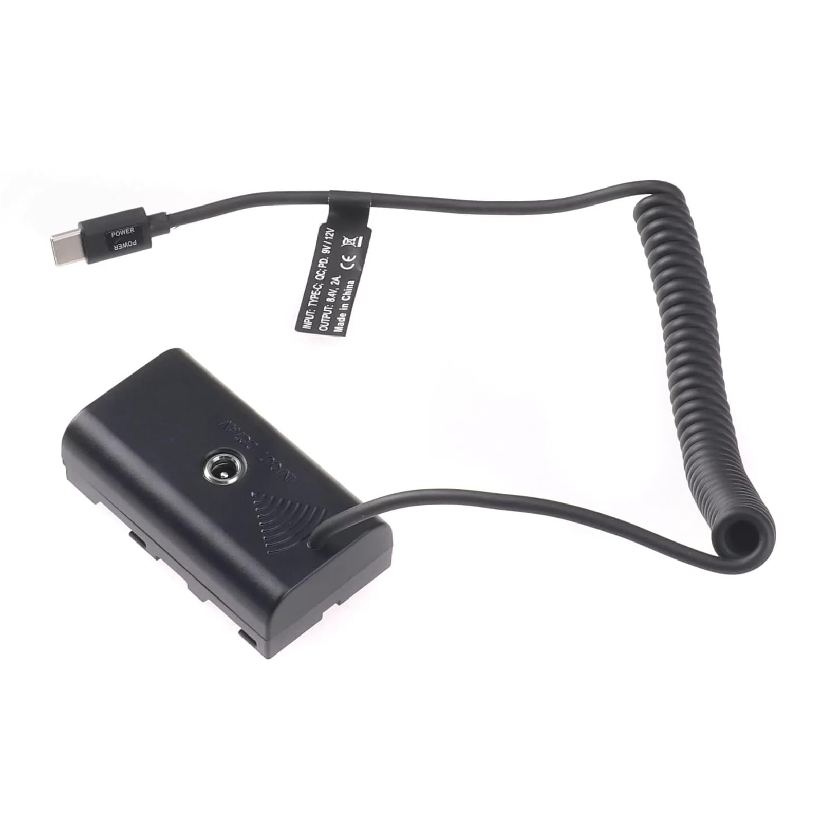 Adaptateur d'alimentation de batterie factice 7,4 V USB-C vers NP-F550 pour moniteurs de batterie NP-F Series LED