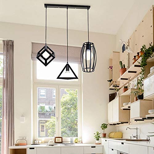 Lámpara colgante de hierro para iluminar pasillos y barras de café 3