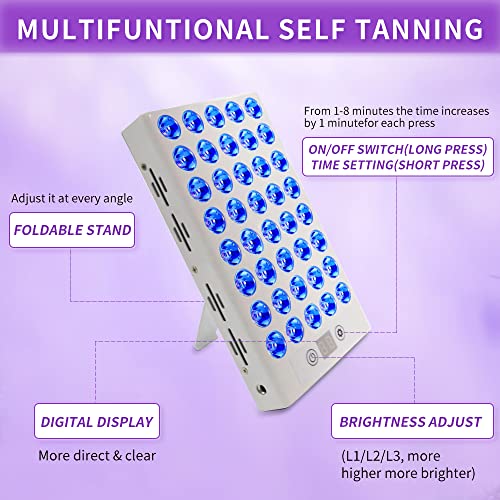 Hyunlai Ta-Nning Lamps Light For Home Use,55W Su-Nlamp For Indoor Face Body With Eye Protection,40 Pcs 395Nm Leds,Equipped With 3 Brightness Adjust Levels(L1-L3) #TOP5