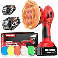 2025 Poliermaschine Auto Akku, 2x4000mAh Batterie (Bis zu 6000 U/min) Poliermaschine Auto, 6’’ Autopolierer, 8 mm Exzenter-Poliermaschine für Auto-und Bootspflege, Polieren Wachsen Auto Detaillierung
