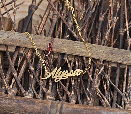 HUAN XUN Personalized Custom Any Name Necklace in Golden Silver Jewelry4