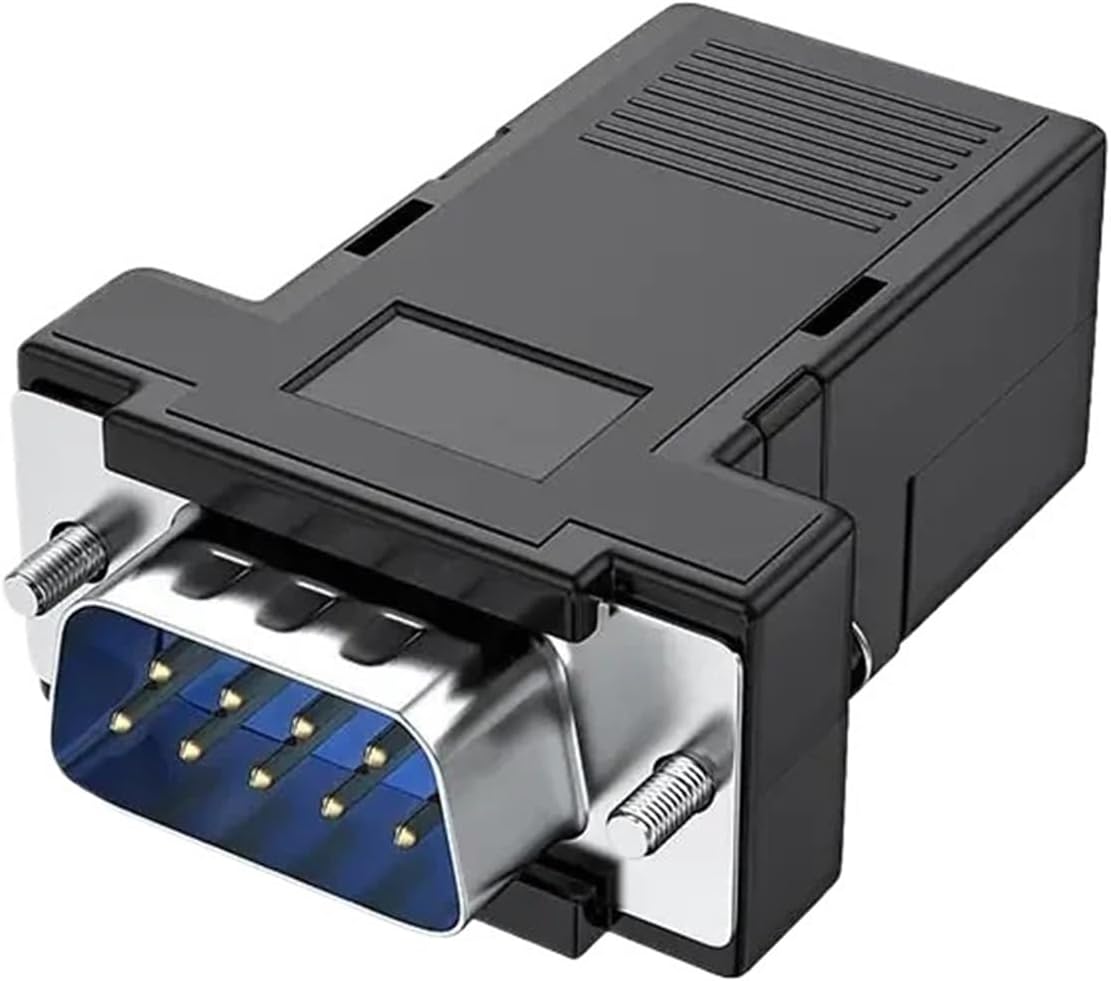 1Pcs 9Pin RS232/485 Male Female DB9 COM Serial Port Connector Adapter Quick Installation Solid Pin Plastic Shell Snap Terminal(BM)