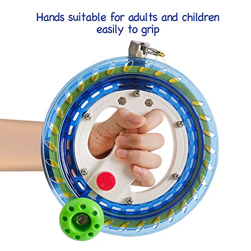 USATDD Kite Reel Winder Line Winding Reel Grip Wheel Handle with 656 ft Durable String and Lock Function Lockable Professional Outdoor Kite Accessories