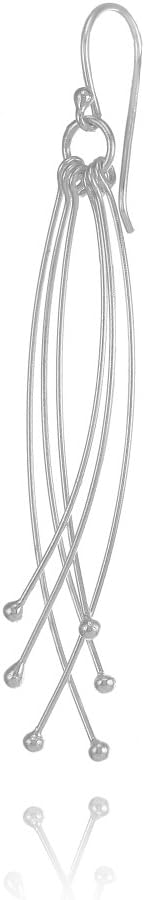 Sterling Silver Dangling Curved Bars Lightweight Drop Earrings