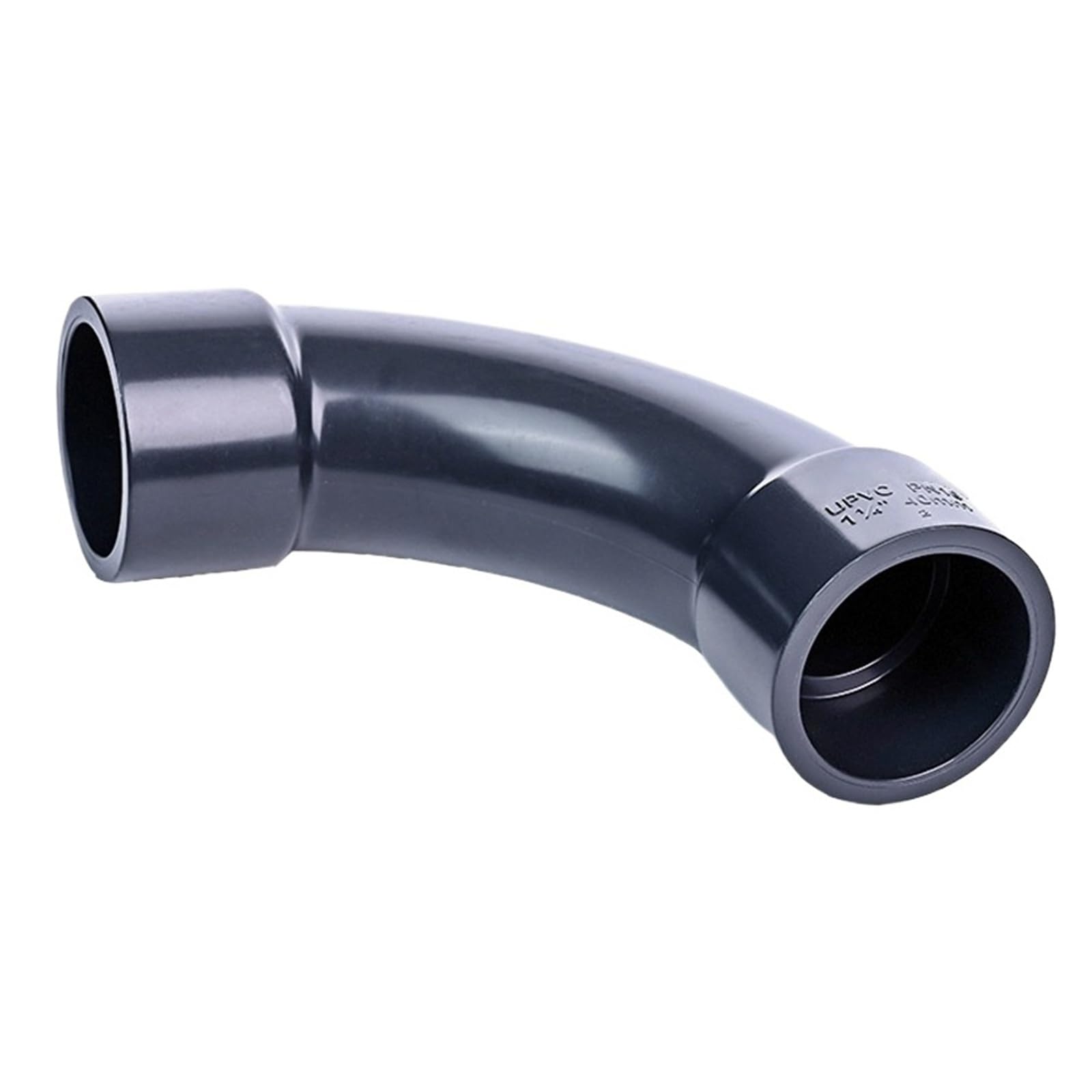 I. D tuyau en PVC en forme de lune UPVC gris foncé, coude à 90 degrés, joint d'eau en plastique lent de 12 pouces, 20~63mm(I.D 40mm)