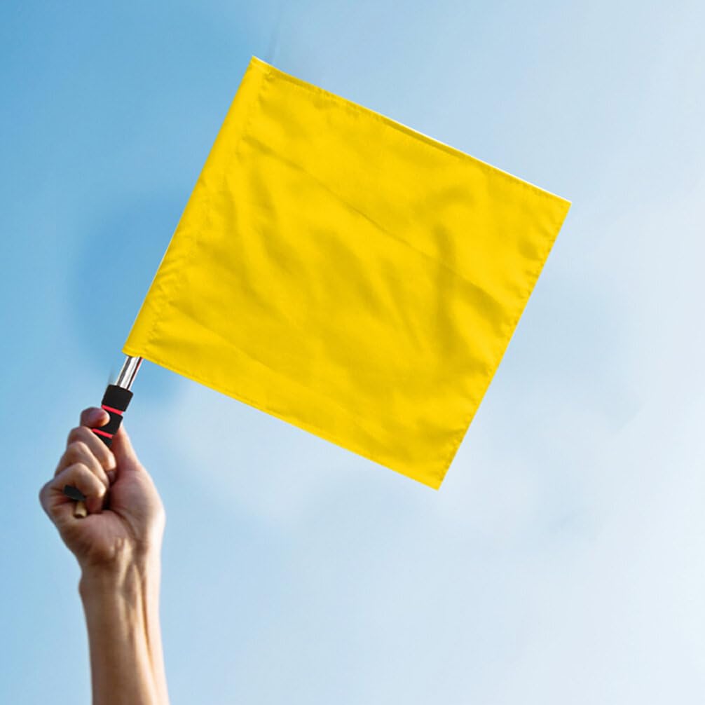 Healvian 2pcs Referee Flag, Red Yellow, 18.11 x 13.78 inches, Sports Flag for Soccer, Volleyball, Sports Events, Traffic Directions
