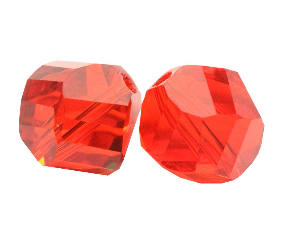 (8mm & Light Siam) - 50 Adabele Austrian Helix Crystlal Beads Crystal Clear Alternative For . Preciosa Crystalized 5020